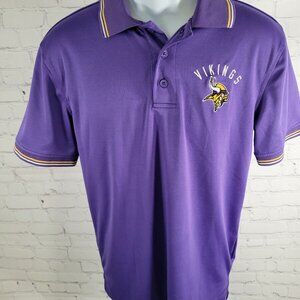NFL Team Apparel Vikings Collared Polo Shirt Size Small